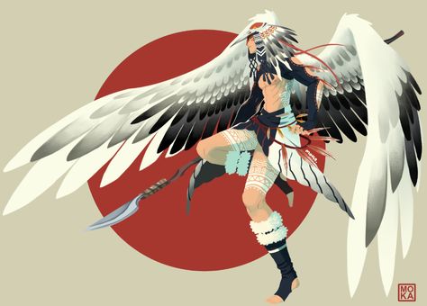 ArtStation - Original Character: Kulani, Mo Jones Red Crowned Crane, Aztec Culture, Japanese Crane, His Clothes, Crane Bird, Original Character, Art Illustration, Art Tutorials, Character Art