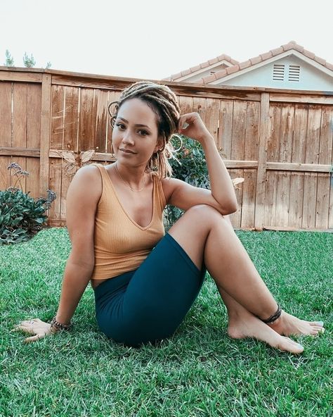 Tristen Mays, Tristan Mays, Tristin Mays, Beautiful Dreadlocks, Streetwear Chic, Krishna Quotes, Female Celebrities, American Beauty, Yoga Shorts