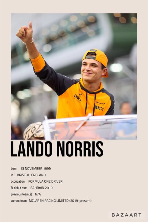 Lando Norris Collage, F1 Bedroom, F1 Room, F1 Book, Lando Norris Poster, F1 Journal, Basic Spanish Words, Bored In Class, Formula 1 Car Racing