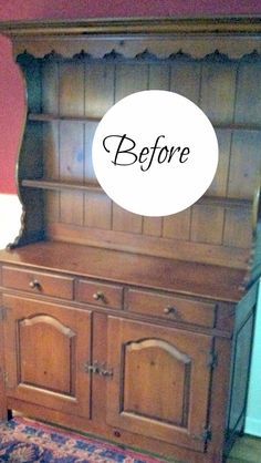 It had a great old feel... and check out the chippiness now! www.homeroad.net Old Cupboard Makeover, Painted Hutch Ideas, Chalk Painted Hutch, Chalk Paint Hutch, Painted China Hutch, Repurposed Hutch, Hutch Redo, Anne Sloan, Buffet And Hutch