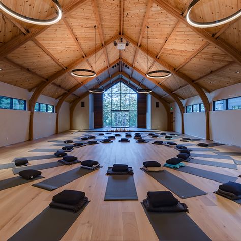 A Conscious Partnership: Be Here Now Network and 1440 Multiversity Yoga Room Design, Peaceful Interior, Classroom Interior, Outdoor Gathering Space, Private Yoga, Wellness Activities, Meditation Retreat, Be Here Now, Sacred Architecture