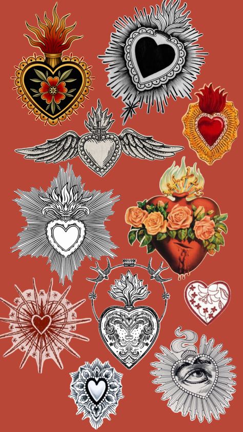 Sacred Heart Tattoo, Sacred Tattoo, Sacred Heart Tattoos, Latin Fashion, Heart Tattoos, Tattoo Outline, Beauty Tattoos, Heart Tattoo, Sacred Heart