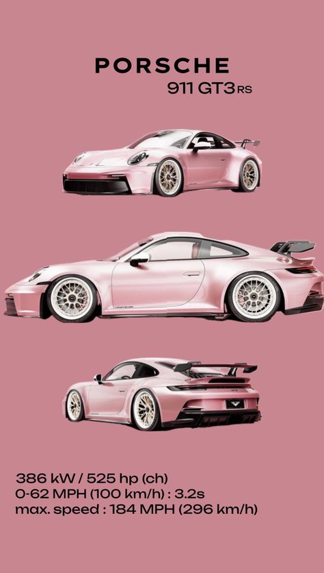 most beautiful car 🏎️💞 #vibes #porsche #porsche911 #porsche911Gt3rs #car #voiture #beauty #pink #pinkporsche Porsche Gt3 Rs Wallpapers Iphone, Pink Porsche Gt3, Gt3 Rs Wallpaper, Porche Car, Porsche Gt3 Rs, Mobil Drift, Pimped Out Cars, Porsche Gt3, Gt3 Rs