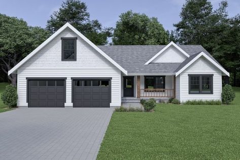 BuilderHousePlans.com Plan 1070-63 1600 Sq Ft House Plans One Level, House Plan With Bonus Room, Room Above Garage, Spec House, Craftsman Farmhouse, Paint Palettes, House Plans 3 Bedroom, Houses Plans, Craftsman Style House