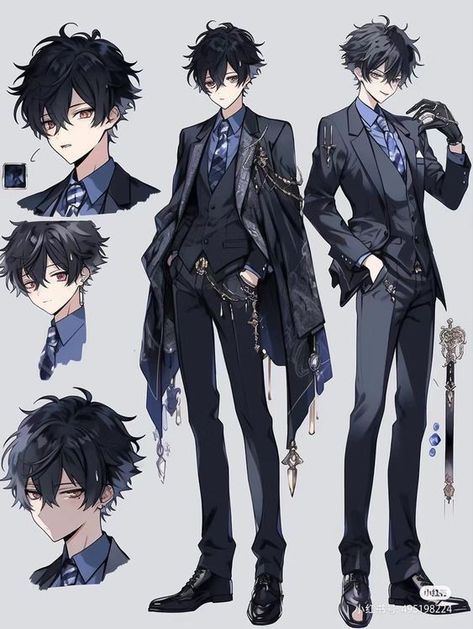 Male Character Design References, Vtuber Outfit Ideas, Male Vtuber, Anime Clothes, Drawing Anime Clothes, Dress Design Sketches, Fashion Illustration Dresses, Cool Anime Guys, Fashion Design Drawings