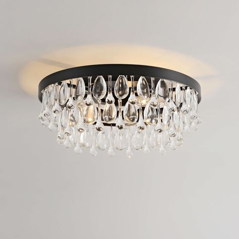 Bathroom Chandelier, Drop Ceiling Lighting, Crystal Light Fixture, Black Ceiling Lighting, Flush Mount Chandelier, Closet Lighting, Light Fixtures Flush Mount, Black Chandelier, Lighting Store