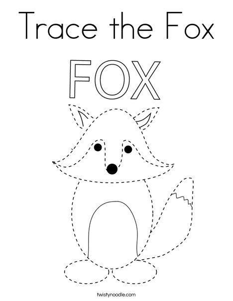 Trace the Fox Coloring Page - Twisty Noodle Fox Fine Motor Activities, Fox Worksheets Preschool, Fox Crafts For Preschoolers, Fox Activities, Fox Preschool Activities, Fox Activities For Preschoolers, Fox Craft Preschool, Forest Animals Preschool, Canadian Animals