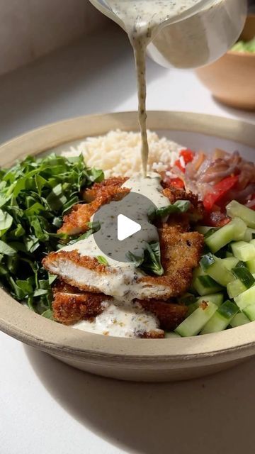 Great Recipes on Instagram: "Crispy Chicken Cutlet Bowls
Credit 🎥 @foodbymaria 
RECIPE: 
Crispy Chicken Cutlets

2 boneless, skinless chicken breasts, halved horizontally to make 4 pieces
3/4 cup panko breadcrumbs
1 1/2 tsp Diamond Crystal salt
1/4 tsp pepper
1/2 tsp garlic powder
1/2 tsp onion powder
2 tsp za’taar
1/4 tsp chili flakes
1/4 tsp chili powder
avocado oil for frying

Slice the chicken breasts in half. Use a meat mallet or rolling pin to pound the chicken breasts to ½ inch thickness. Season each piece of chicken well with salt and pepper and set aside.
In a shallow bowl mix together the breadcrumbs, salt, pepper, garlic powder, onion powder, za’taar, chili flakes and chili powder. In another bowl whisk the egg.
Coat chicken in the egg and let excess egg drip off, then coat in Chicken Filets, Meat Mallet, Diamond Crystal Salt, Crispy Chicken Cutlets, Chicken Filet, Chicken Cutlet, Shallow Bowl, Chicken Cutlets, Frying Oil