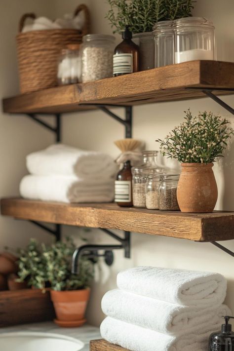 31 Farmhouse Bathroom Ideas to Freshen up Your Space Lakehouse Bathroom Ideas, Small Farmhouse Bathroom Remodel, Cabin Bathroom Ideas Rustic, Country Farmhouse Bathroom, Rustic Sinks, Nature Inspired Bathroom, Small Farmhouse Bathroom, Lake Bathroom, Rustic Sink