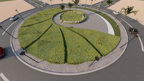 ROUNDABOUT LANDSCAPE :: Behance Roundabout Design Ideas, Roundabout Landscape, Roundabout Design, Landscape Architecture Diagram, Urban Landscape Design, Revit Architecture, Modern Garden Design, Autodesk Revit, Architecture Building Design