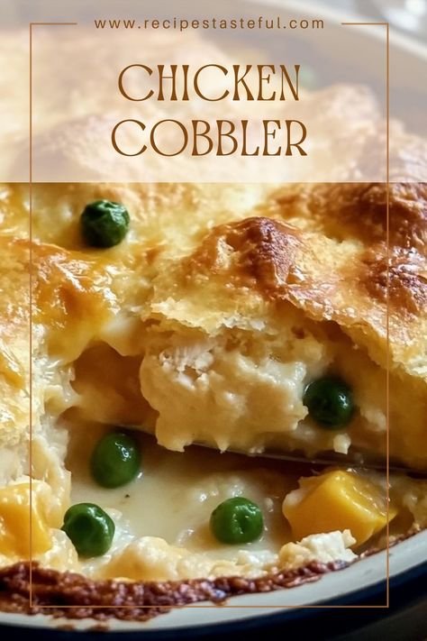 A comforting and easy Chicken Cobbler made with rotisserie chicken, mixed vegetables, and a buttery biscuit topping. Perfect for family dinners or cozy gatherings! Mixed Vegetables Recipes, Chicken Mixed Vegetables, Chicken Cobbler Recipe, Chicken Cobbler, Buttery Biscuits, Cobbler Recipe, Cobbler Recipes, Mixed Vegetables, Family Dinners