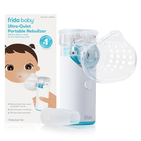 Infants + young children experience upper respiratory infections 6-10 times per year, which can cause congestion and difficulty breathing. The Ultra-Quiet Portable Nebulizer is uniquely designed for children to effectively deliver liquid medication in the form of aerosol directly to the lungs. Frida Baby, Toddler Play Area, Baby Medicine, Nose Frida, Chest Rub, Upper Respiratory Infection, Nasal Aspirator, Difficulty Breathing, Baby Shower Deco