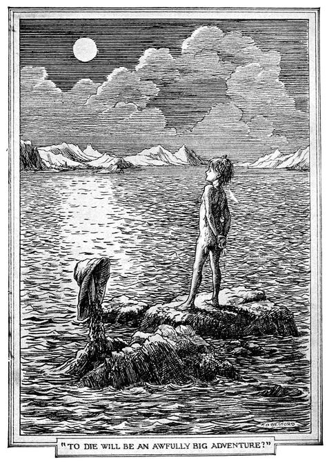 PETER PAN. One of the classic illustrations by F. D. Bedford from the illustrated edition of J.M. Barrie’s most celebrated story about Peter & Wendy & Tinker Bell. http://www.amazon.com/dp/B00T5OXAG8 Peter Pan Jm Barrie, Peter Pan Fanfiction, Peter Pans, Peter Pan Art, Peter And The Starcatcher, J M Barrie, Peter And Wendy, Lost Boys, Big Adventure