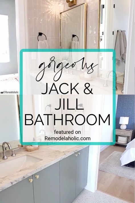 A shared bathroom can be sleek and transitional style with these tips to get the look for a gorgeous jack and jill bathroom with our tips and shopping finds. Lovely transitional bathroom idea. Pretty shared bathroom design. Jack And Jill With Separate Vanities, Gender Neutral Jack And Jill Bathroom, Jack And Jill Bathroom Renovation, Girls Jack And Jill Bathroom Ideas, Modern Jack And Jill Bathroom Ideas, Small Jack And Jill Bathroom, Jack And Jill Bathroom Ideas Decor, Jack Jill Bathroom Ideas, Jack And Jill Bathroom Design