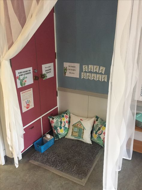 Classroom safe space calm down corner Calm Down Corner Classroom Special Needs, Private Corner Space, Cooldown Corner Classroom, Safe Corner In Classroom, Safe Spot In Classroom, Calm Down Space Classroom, Classroom Safe Space, Peace Corner Classroom Ideas, Sensory Calm Down Space