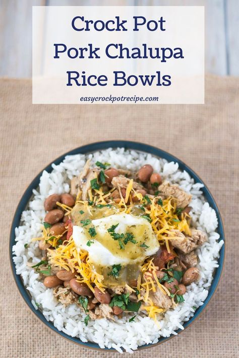 This Crock Pot Pork Chalupa Rice Bowl recipe is just one way you can serve my spicy Crock Pot Pork Chalupas. The Pork and Bean filling is perfect for tacos. Chalupa Recipe, Mexican Cuisine Recipes, Rice Bowl Recipe, Crock Pot Pork, Spanish Foods, Crock Pot Recipe, Boneless Pork Shoulder, Rice Bowls Recipes, Mexican Foods