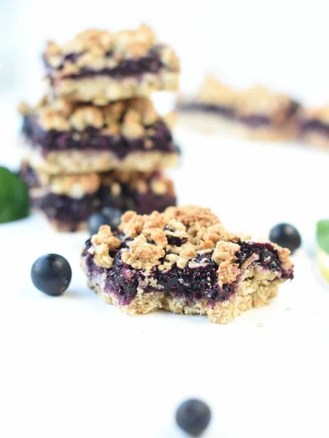 Healthy Oatmeal Bars, Blueberry Chia Seed Jam, Blueberry Breakfast Bars, Conscious Plant Kitchen, Blueberry Oat Bars, Oatmeal Bars Healthy, Blueberry Bars, Christmas Breakfast Recipe, Blueberry Oat