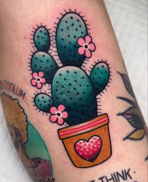 Cactus Heart Tattoo, Heart Tattoo Traditional, Cactus Heart, Tattoos 2023, American Traditional Tattoo Ideas, Traditional Tattoo Ideas, Filipino Tattoos, Cactus Tattoo, Wicked Tattoos