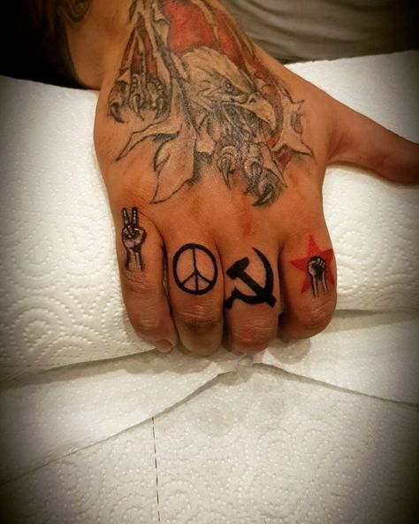 Revolution tattoo #tattoos #tattoo #ink #inked #tattooed #tattooartist #tattooart #art #tattoolife #inkedup #tattooedgirls #instatattoo… Leftist Tattoo Ideas, Communist Tattoo Ideas, Communist Tattoos, Antifascist Tattoo, Anarchist Tattoo, Communist Art, Revolution Tattoo, Union Tattoo, Tattoo Board