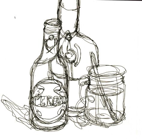 Line Drawing Still Life, Drawing Bottle, Drawing Still Life, Still Life Pictures, Continuous Line Drawing, Continuous Line, Line Drawing, Drawing Ideas, Be Still