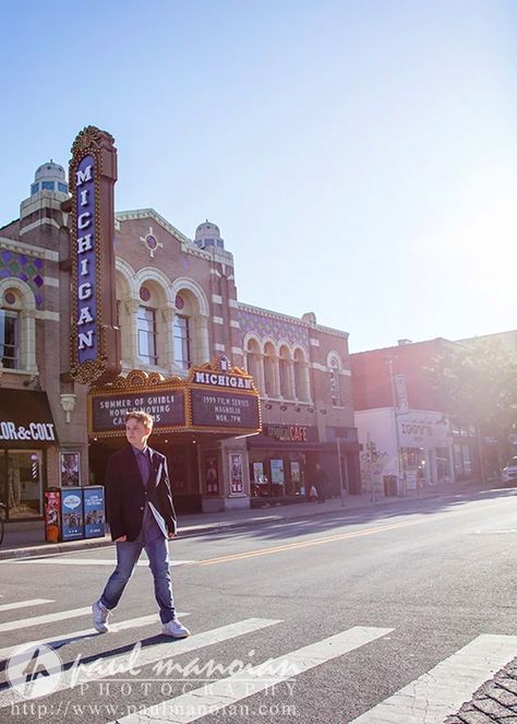 Ann Arbor Senior Portraits Photographer Ann Arbor Photoshoot, Nonbinary Senior Pictures, Theater Senior Picture Ideas, University Of Michigan Campus, Theater Aesthetic, Senior Pictures Dresses, Photography Timeline, Model Headshots, U Of M