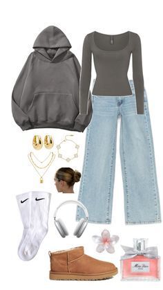 Outfit Idea For School Winter, Cozy Fits Winter, Clothing Must Haves For Teens, Cute Outfits To Wear To School Winter, Outfit Inspo For Winter School, Cold Outfit Ideas For School, Women 2 Piece Outfit, Styles For Clothes Ideas For Women, Outfit Inspo Winter 2024