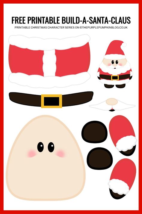 Santa Claus Activities For Kids, Letter S Activity For Preschool, Crismas Craft For Kids, Santa Activities For Toddlers, Build A Santa Printable, December Homeschool, Build A Santa, Craft For Christmas, Santa Printable