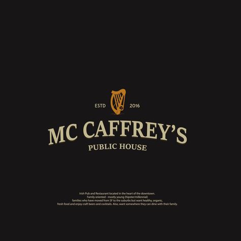 Irish Pub Logo Design, Irish Logo Design, Pub Logo Design, Pub Branding, Barber Design, Pub Logo, Irish Bar, English Pub, Irish Spring