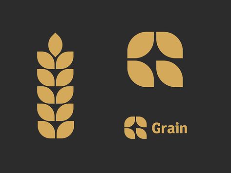 Grain by Milad Rezaee Eco Logo Design, Logo Design Process, Farm Logo, Organic Logo, Bakery Logo, Design Your Own Logo, Bakery Logo Design, Professional Logo Design, Own Logo