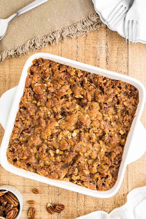 Sweet Potato Casserole with Canned Yams is an easy shortcut recipe that allows you to create a delicious Thanksgiving side dish in a snap. This is the best sweet potato casserole recipe topped with crunchy pecans and brown sugar topping. Sweet Potato Casserole With Yams Recipe, Yam Pecan Casserole, Sweet Potato And Pecan Casserole, Sweet Potato Casserole With Canned Yams And Pecans, Sweet Potato Casserole With Crunchy Top, Canned Yam Recipes Thanksgiving, Easy Sweet Potato Casserole Recipe Using Canned Yams, Can Yam Recipes, Sweet Potato Casserole From Canned Yams