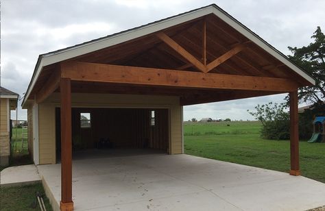 Free Standing Carport, Patio Options, Carport Addition, Carport Makeover, Wooden Carports, Building A Carport, Garage Extension, Car Ports, Carport With Storage