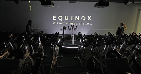 What to Know About Equinox Prices Before Committing to a Membership https://www.popsugar.com/fitness/equinox-membership-prices-49340263 #diet #yoga Moody Gym, Equinox Gym, Luxury Fitness, Gym Lighting, Rock Climbing Wall, Century City, World News Today, Spin Class, Steam Room