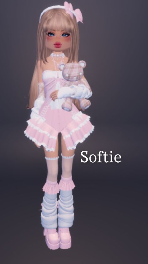 Single Colour Dress To Impress, Doll Dress To Impress, Softie Dress To Impress, Doll Softie, Dti Ideas, Photoshoot Dress, Virtual Fashion, Girl Cakes, Art Dress