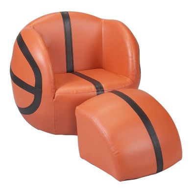 Basketball Chair with Ottoman Basketball Bedroom, Basketball Room, Sport Chair, Chair With Ottoman, Chair And Ottoman Set, Basketball Design, Sports Room, Tassen Design, Chair Ottoman