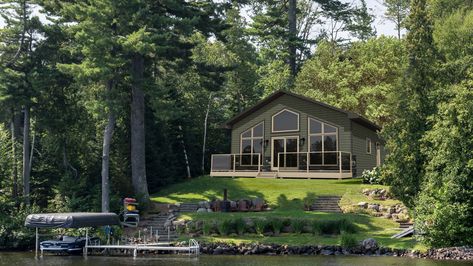 The McKinley is a 1064 SQFT modular bungalow home plan with 2 beds and 1 bath. Modular Log Cabin, Large Floor Plans, Cozy Cottages, Shell House, Smoky Mountains Cabins, Cottage Floor Plans, Bungalow Homes, Cabin Floor Plans, Bungalow House Plans