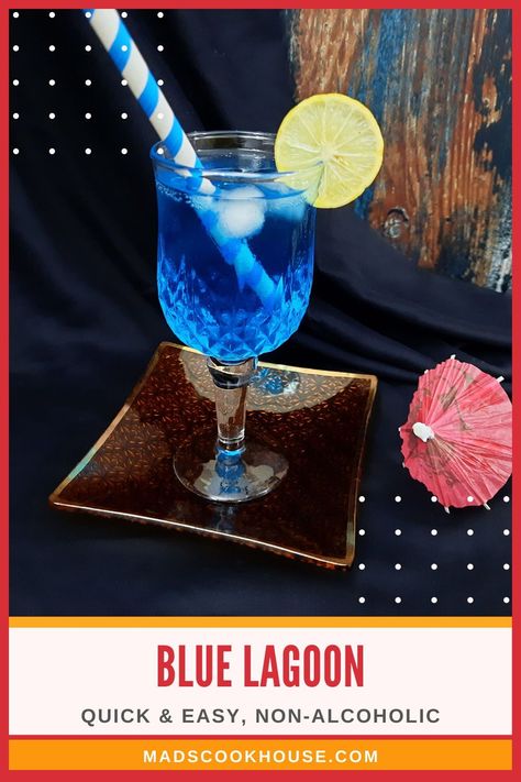 Colorful and refreshing, the non-alcoholic citrusy drink is perfect for a cocktail party or just a special evening with family. Get ready for spring with a crisp virgin Blue Lagoon Mocktail. #Mocktails #MocktailRecipe Blue Lagoon Mocktail, Blue Lagoon Cocktail, Blue Curacao, Mocktail Recipe, Easy Cooking Recipes, Food Pin, Alcohol Recipes, Indian Dishes, Blue Lagoon