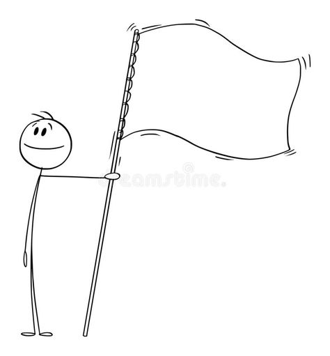 Proud Person Holding White or Empty Flag, Vector Cartoon Stick Figure Illustration. Proud person holding empty or white flag, vector cartoon stick figure or vector illustration White Stickman, Figure Illustration, Flag Drawing, White Flag, Flag Vector, Stick Figure, Vector Cartoon, Stick Figures, Art School