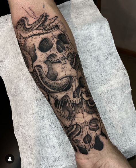 Leo Art, Skull Tattoo Flowers, Satanic Tattoos, Lotr Tattoo, Full Hand Tattoo, Stick Poke Tattoo, Skull Sleeve Tattoos, Skull Sleeve, Forarm Tattoos