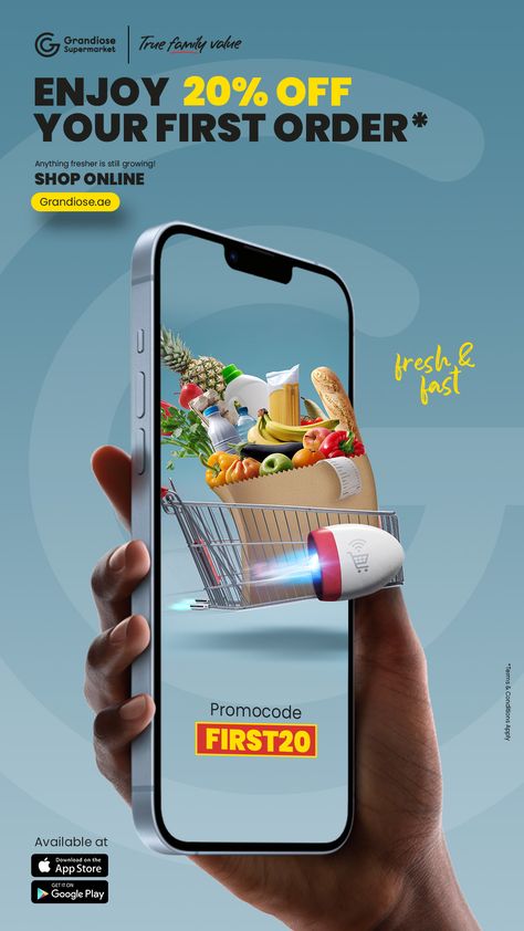 #graphicdesign #creativedesign #creativevisuals #creativeads #advertising #photoshop #marketing #food Super Market Creative Ads, Creative Delivery Ads, Fast Delivery Creative Ads, Delivery Ads Creative, Advertising Inspiration, Super Market, App Store Google Play, Family Values, Creative Ads