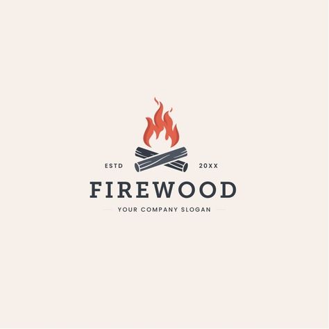 Firewood Logo Design, Campfire Logo, Campfire Cookies, Logo Design Vintage, Illustration Minimal, Vintage Logo Design, Company Slogans, Design Vintage, Campfire