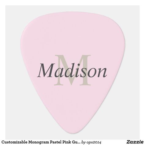 Customizable Monogram Pastel Pink Guitar Pick #lovemusic #gift #band #guitar #blue #pastel #initials #monogram #personalize #name #Madison #simple #music #concert #gig #her Pink Guitar Pick, Pink Guitar, Blue Pastel, Guitar Accessories, Anniversary Quotes, Guitar Picks, Music Concert, Guitar Pick, Love Messages