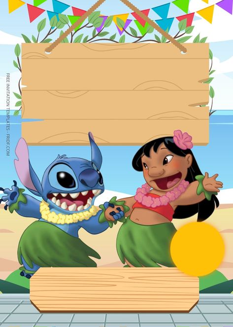 Lilo And Stitch Beach, Beach Party Birthday, Lilo And Stitch Characters, Birthday Party Invitations Free, Beach Party Invitations, Lilo Und Stitch, Airplane Birthday Party, Stitch Character, Luau Birthday Party