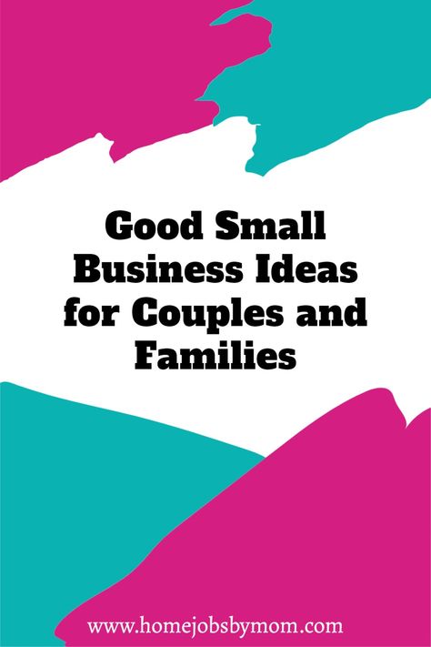 Good Small Business Ideas for Couples and Families: Are you looking for good small business ideas? Look no further. Check out these ideas that are perfect for couples or families to do from home Couples Business Ideas, Business Ideas For Couples, Couple Business Ideas, Family Business Ideas, Good Small Business Ideas, Creative Business Names List, Great Small Business Ideas, Small Scale Business, Best Business Ideas