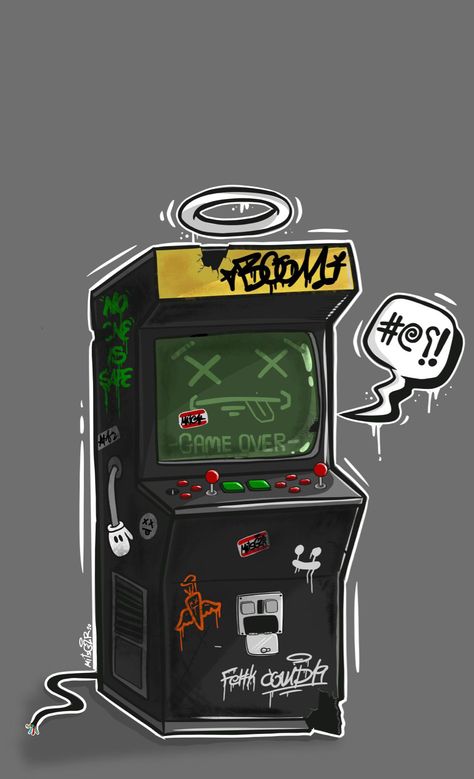 Graffiti Doodles, Game Machine, Graffiti Style Art, Graffiti Characters, Graffiti Cartoons, Dope Cartoon Art, Arcade Machine, Graffiti Drawing, San Andreas