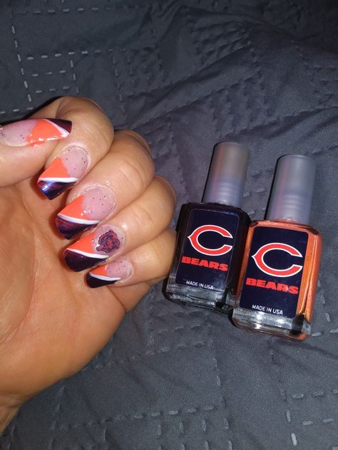 Offical fan polish Chicago Bears Nails, Bears Nails, Chicago Bears, Bears, Nail Designs, Chicago, Fan, Nails, Beauty