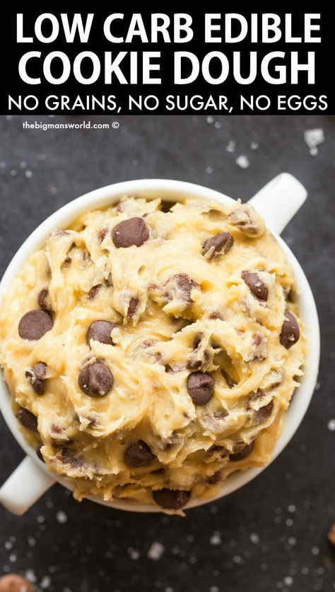 Low Calorie Cookie Dough, Cookie Dough Keto, Low Carb Cookie Dough, Low Calorie Cookies, Eggless Cookie, Low Carb Desserts Easy, Eggless Cookie Dough, Keto Cookie Dough, Protein Cookie Dough