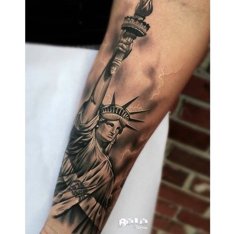 Statue Of Liberty Tattoo, Liberty Tattoo, Freedom Tattoos, Patriotic Tattoos, Statue Tattoo, Military Tattoos, Tattoo Prices, Badass Tattoos, Best Sleeve Tattoos