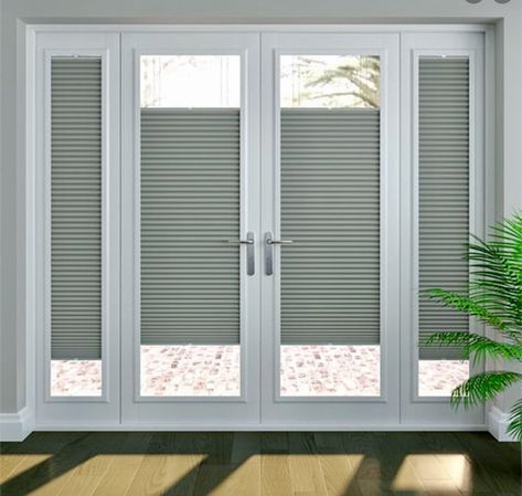 Blinds For French Windows, Blinds For French Doors Ideas, Bifold Blinds, Sunroom Extension, Glass Door Coverings, Conservatory Blinds, Blinds For French Doors, French Door Windows, Patio Door Blinds