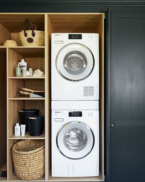 Miele Australia on Instagram: “Not only is a washer and dryer stacking kit ideal for a safe installation, you can also choose an option with a drawer for added storage…” Miele Kitchen, Old Refrigerator, Miele Appliances, Laundry Room Closet, Laundry Design, Front Loading Washing Machine, Washing Machine And Dryer, Laundry Appliances, Integrated Dishwasher