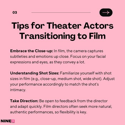 Navigating the fascinating journey from theater to film and vice versa 🤩 Swipe to discover the secrets to success in both realms!
#film #theatre #acting #actingtips #actor Actor Tips, Theater Tips, Acting Theatre, Theater Acting, Acting Monologues, Theatre Acting, Acting Exercises, Acting Scripts, Acting Quotes